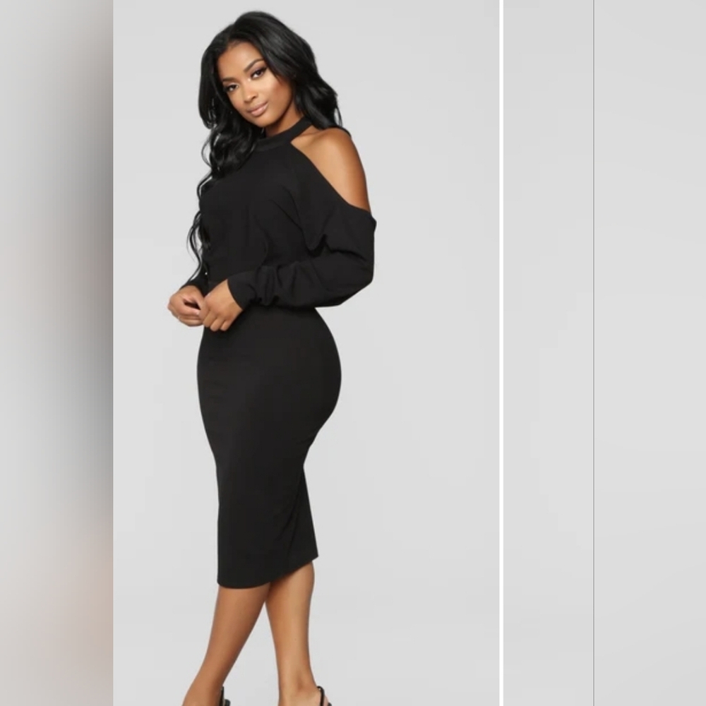Fashion Nova Black Long Sleeve Dress XL
